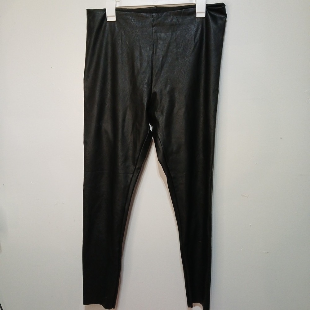 Women's Size XL Faux Leather Leggings Pants Stretch 34 X 29